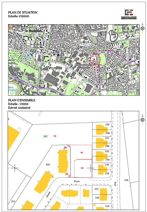 Plan cadastral terrain à vendre à Saint-Etienne-du-Rouvray